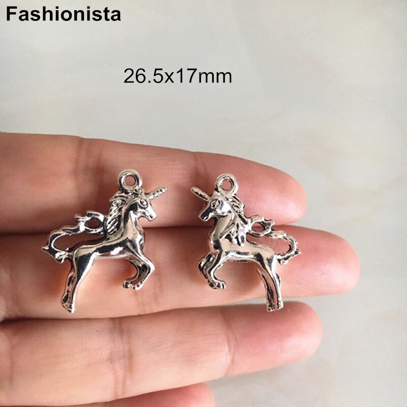 50 Pcs - Unicorn Charms,26.5*17mm ǰ  Ʈ, ߱ ̾߱ ȭ , Vintage Jewelry Findings